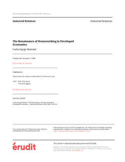 The Renaissance of Homeworking in Developed Economies