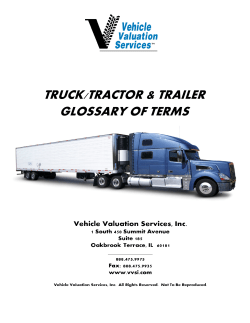 Glossary of Terms - Vehicle Valuation Services