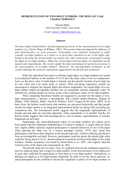 REPRESENTATION OF TWO-DIGIT NUMBERS