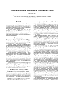 Adaptation of Brazilian Portuguese texts to European Portuguese