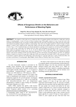 Effects of Exogenous Ghrelin on the Behaviors and Performance of