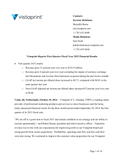 Page 1 of 14 Contacts: Investor Relations: Meredith Burns ir