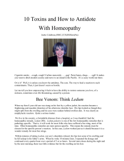 10 Toxins and How to Antidote With Homeopathy