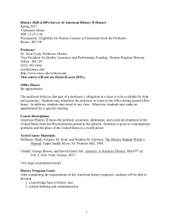 1 History 2020 (LHP)-Survey of American History II Honors Spring
