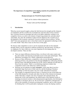 Competition and Productivity