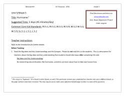 Unit 5/Week 5 Title: Hurricanes Suggested Time: 5 days (45 minutes