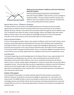 Natural History Course Outline