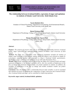 The relationship between irrational beliefs, expression of anger and