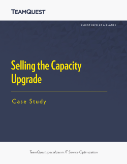 Selling the Capacity Upgrade