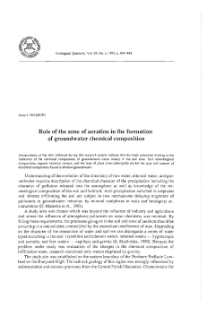 Role of the zone of aeration in the formation of groundwater