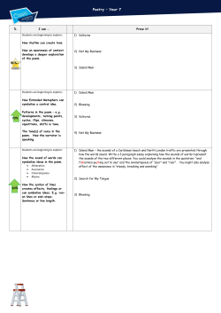Poetry &ndash; Year 7 - Oasis Academy South Bank