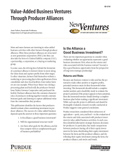 ID-318 Value-Added Business Ventures Through Producer Alliances