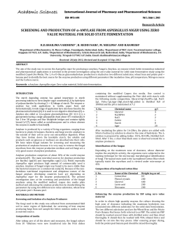 SCREENING AND PRODUCTION OF &alpha;