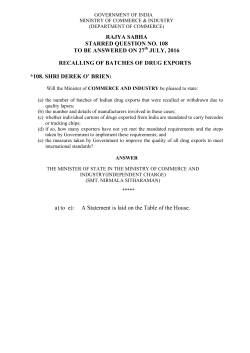 RAJYA SABHA STARRED QUESTION NO. 108 TO BE ANSWERED