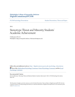 Stereotype Threat and Minority Students` Academic Achievement