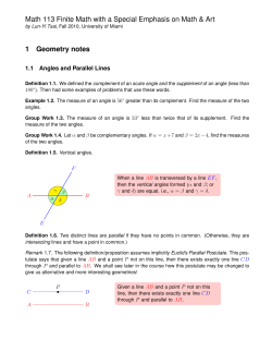 Math 113 Finite Math with a Special Emphasis on