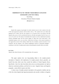 Dialect grammar of Spanish from the perspective