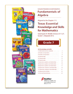 Texas Essential Knowledge and Skills for Mathematics Grade 7
