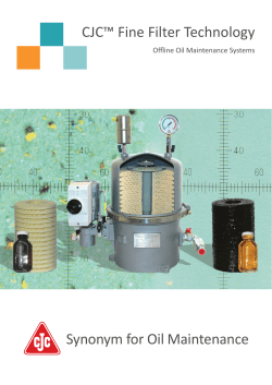 CJC Fine Filter Technology, Offline Oil Maintenance Systems