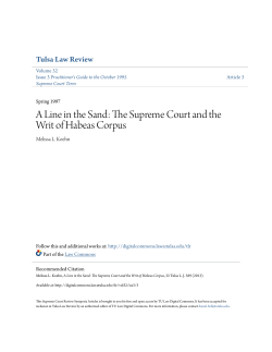A Line in the Sand: The Supreme Court and the Writ of Habeas Corpus