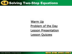1.6 Solving Two-Step Equations