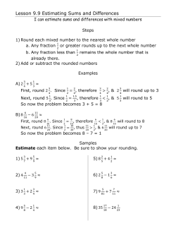 Lesson 9.9 Estimating Sums and Differences