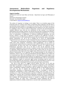 Autonomous multicellular organisms and regulatory developmental