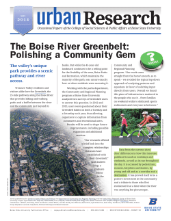 The Boise River Greenbelt: Polishing a Community Gem
