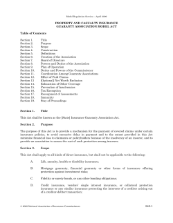 Property and Casualty Insurance Guaranty Association Model Act