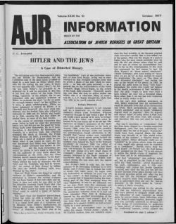 INFORMATION - The Association of Jewish Refugees