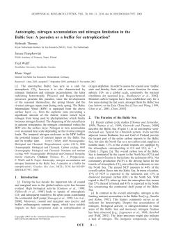 Autotrophy, nitrogen accumulation and nitrogen limitation in the