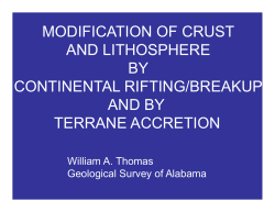 modification of crust and lithosphere by continental rifting/breakup