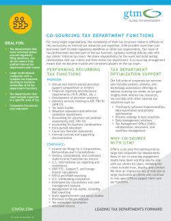 co-sourcing tax department functions