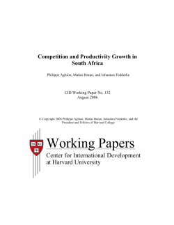 Competition and Productivity Growth in South