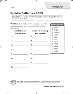 Syllable Patterns VCCCV
