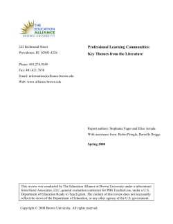 Professional Learning Communities: Key Themes from the Literature