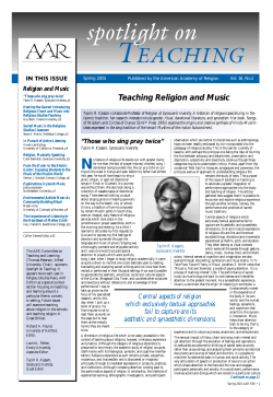 Teaching Religion and Music