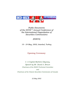 A Capital Markets Odyssey, Speech by Mr. David A. Brown