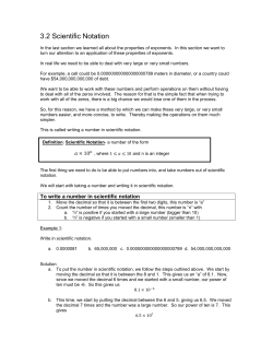 3.2 Scientific Notation