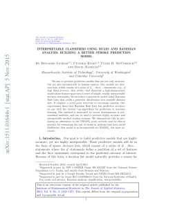 Interpretable classifiers using rules and Bayesian analysis: Building