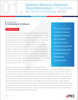 Refinery Mercury Chemical Decontamination in Preparation for
