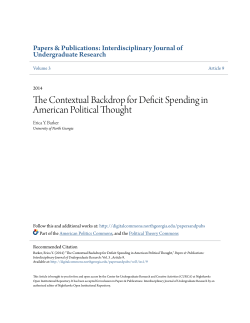 The Contextual Backdrop for Deficit Spending in American Political