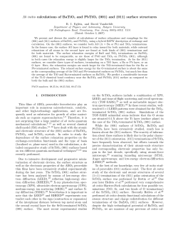 Ab initio calculations of BaTiO 3 and PbTiO3 (001