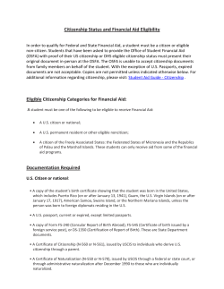 Citizenship Status and Financial Aid Eligibility Eligible Citizenship
