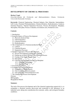 development of chemical processes