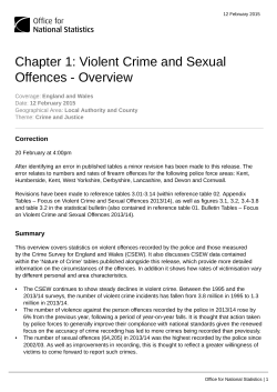 Chapter 1: Violent Crime and Sexual Offences