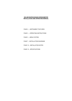 Analog Speedo Manual