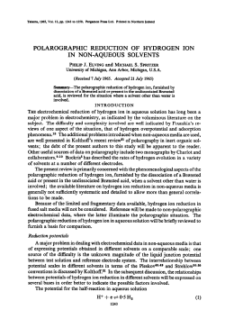 polarographic reduction of hydrogen ion in non
