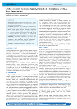 Cysticercosis in the Neck Region, Mimicked Thyroglossal Cyst: A