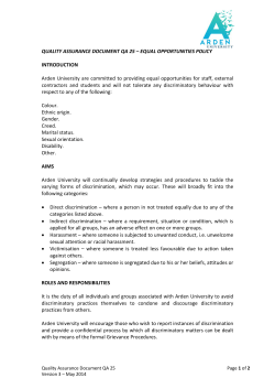 QA 25 - Equal Opportunities Policy